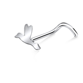 Flying Bird Silver Curved Nose Stud NSKB-136